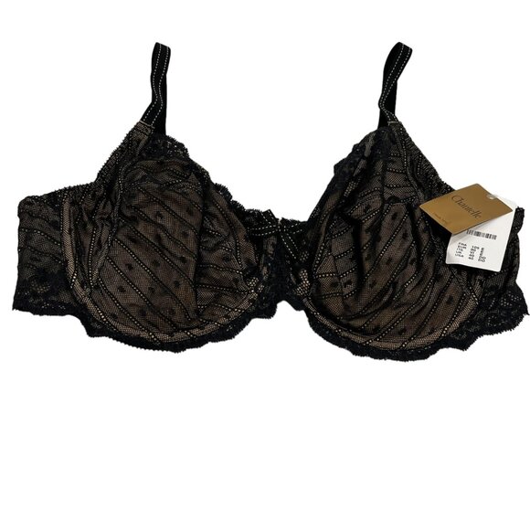 Chantelle Black Lace Underwire Bra #Size 40DD 105E Elegant Design & Comfortable - Picture 1 of 5